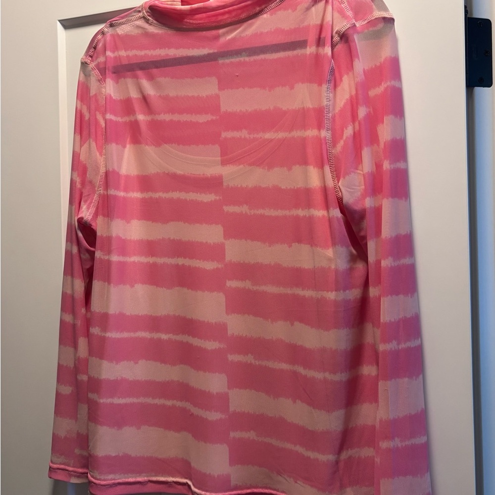 Pink and Cream Striped Long Sleeve Top